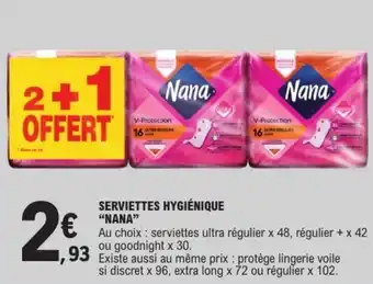 E.Leclerc "NANA" Serviettes hygiénique offre