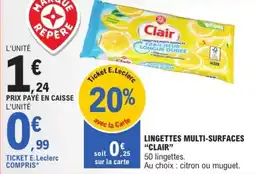 E.Leclerc "CLAIR" Lingettes multi-surfaces offre