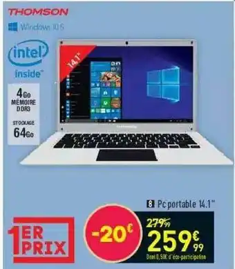 Conforama Thomson Pc Portable 14.1 offre