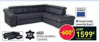Conforama Canapé D'angle Convertible Bravo 2 offre