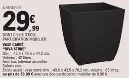 E.Leclerc Vase carré "diva stone" offre