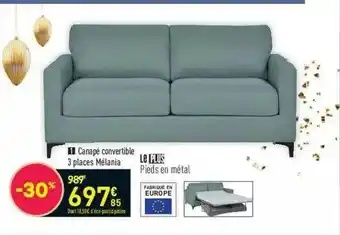 Conforama Canapé Convertible 3 Places Mélania offre