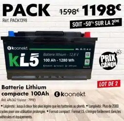 Narbonne accessoires Batterie lithium compacte 100ah offre