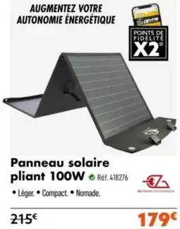 Narbonne accessoires Panneau solaire pliant 100w offre