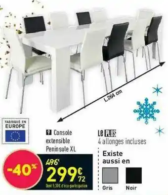 Conforama Console Extensible Peninsule Xl offre