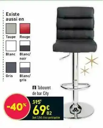 Conforama Tabouret De Bar City offre
