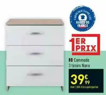 Conforama Commode 3 Tiroirs Nano offre