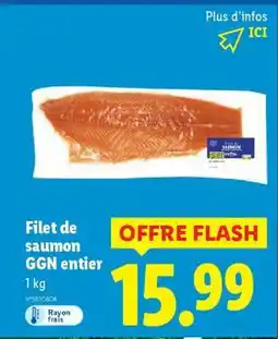 Lidl Filet de saumon GGN entier offre