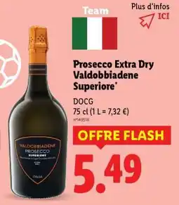 Lidl Prosecco Extra Dry Valdobbiadene Superiore offre