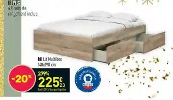 Conforama Lit Multibox 140x190 Cm offre