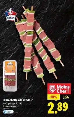 Lidl 4 Brochettes de Dinde offre