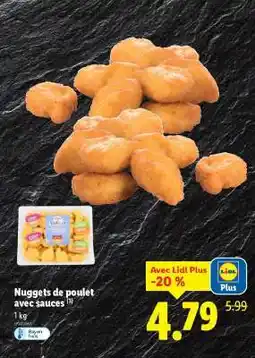 Lidl Nuggets de poulet avec sauces offre