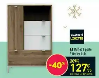 Conforama Buffet 1 Porte 3 Tiroirs Jada offre