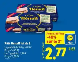 Lidl Pâté Hénaff lot de 2 offre