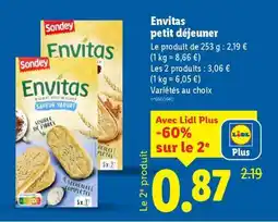 Lidl Envitas petit déjeuner offre