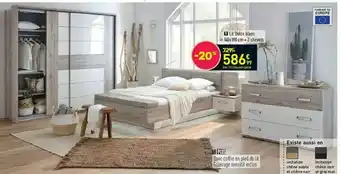 Conforama Lit Dolce Blanc 140x190 Cm + 2 Chevets offre