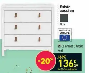 Conforama Commode 3 Tiroirs Real offre