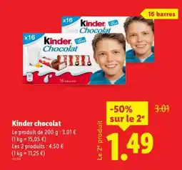 Lidl KINDER Chocolat offre