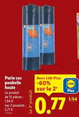 Lidl Purio sac poubelle haute offre