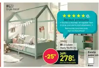Conforama Lit Cabane Monty 90x190 Cm offre