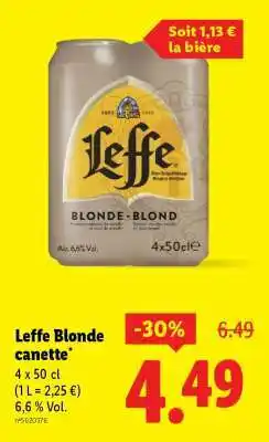 Lidl Leffe Blonde canette offre