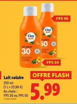 Lidl Lait solaire offre
