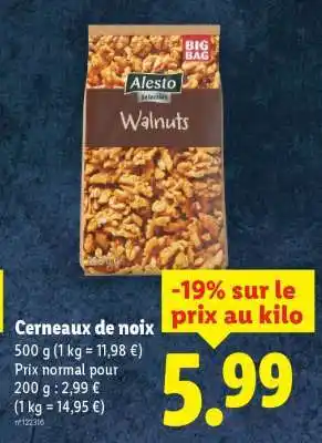 Lidl Cerneaux de noix offre