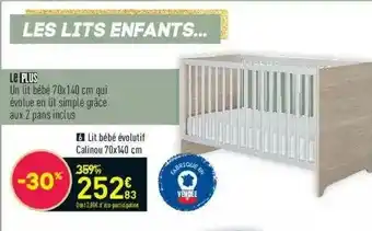 Conforama Lit Bébé évolutif Calinou 70x140 Cm offre