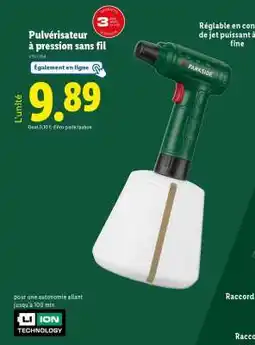 Lidl Pulvérisateur à pression sans fil offre