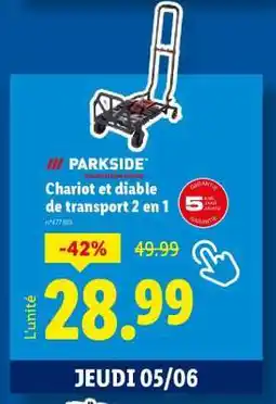 Lidl Chariot et diable de transport 2 en 1 offre