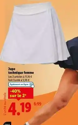 Lidl Jupe technique femme offre