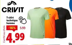 Lidl T-shirt technique homme offre