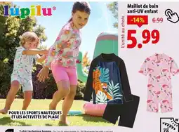 Lidl Maillot de bain anti-UV enfant offre