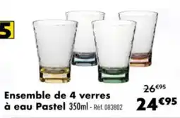 Narbonne accessoires Ensemble de 4 verres à eau pastel offre