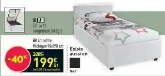 Conforama Lit Coffre Machigan 90x190 Cm offre