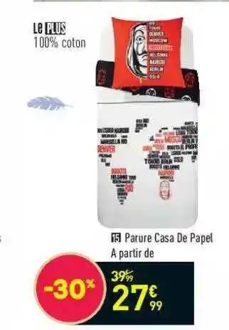 Conforama Parure Casa De Papel offre