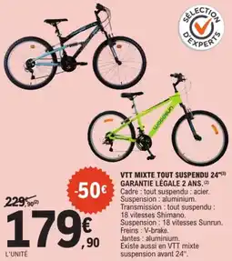 E.Leclerc Vtt mixte tout suspendu 24" offre