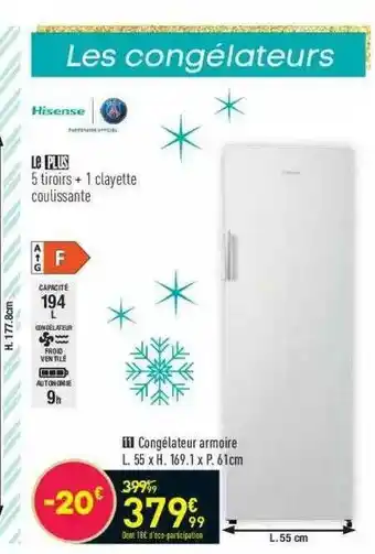 Conforama Hisense Congélateur Armoire offre
