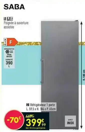 Conforama Saba Réfrigérateur 1 Porte offre