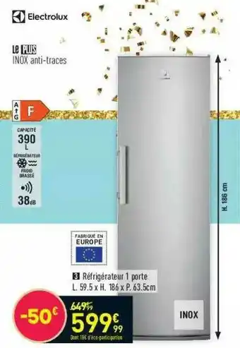 Conforama Electrolux Réfrigérateur 1 Porte offre