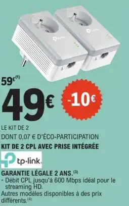 TP-LINK Kit de 2 cpl avec prise intégrée
