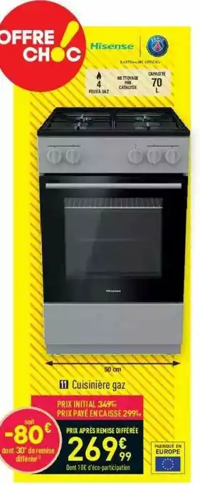 Conforama Hisense Cuisinière Gaz offre