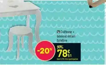 Conforama Coiffeuse + Tabouret Enfant Estelline offre