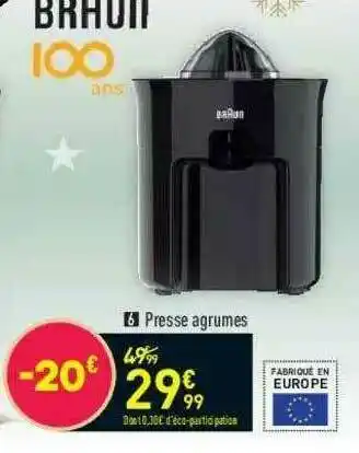 Conforama Presse Agrumes Braun offre