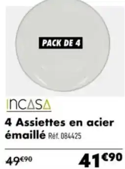 Narbonne accessoires 4 Assiettes en acier émaillé offre