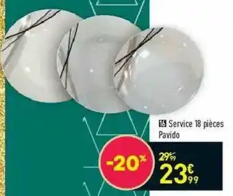 Conforama Service 18 Pièces Pavido offre