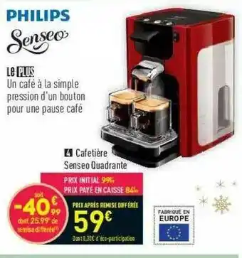 Conforama Cafetière Senseo Quadrante Philps offre