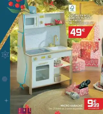 Gifi Cuisine En Bois Glacier Burger Au Choix Micro Karaoké offre