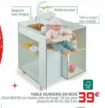 Gifi Table Nurserie En Bois offre