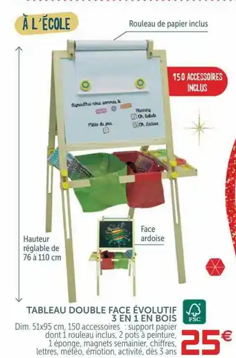 Gifi Tableau Double Face évolutif 3 En 1 En Bois offre